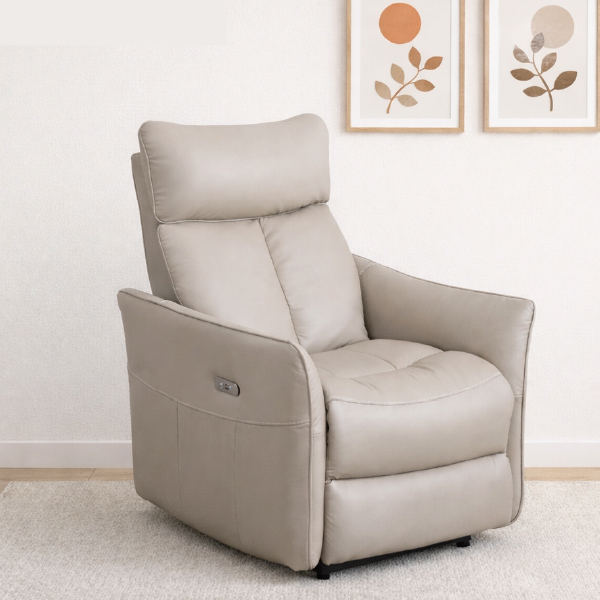 LETTA 1人座全牛皮電動沙發