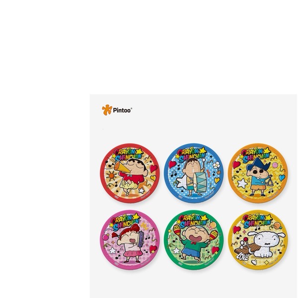 Pintoo 徽章拼圖套裝組-蠟筆小新系列-向日葵交響樂團96片