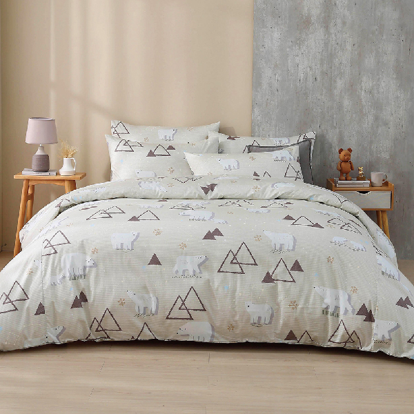 哈肯小熊美國棉雙人兩用被床包組