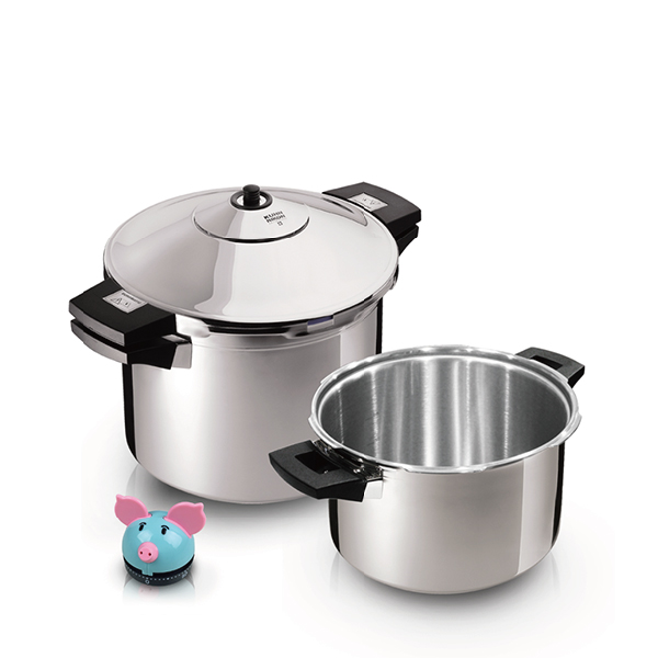 KUHN RIKON瑞士8+4L壓力鍋組(共享蓋)+計時器