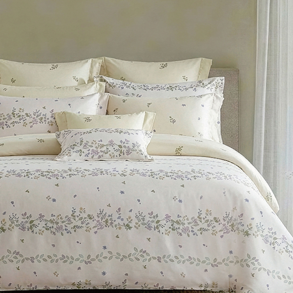 100% 天絲萊賽爾印花四件組-漫蔓花徑