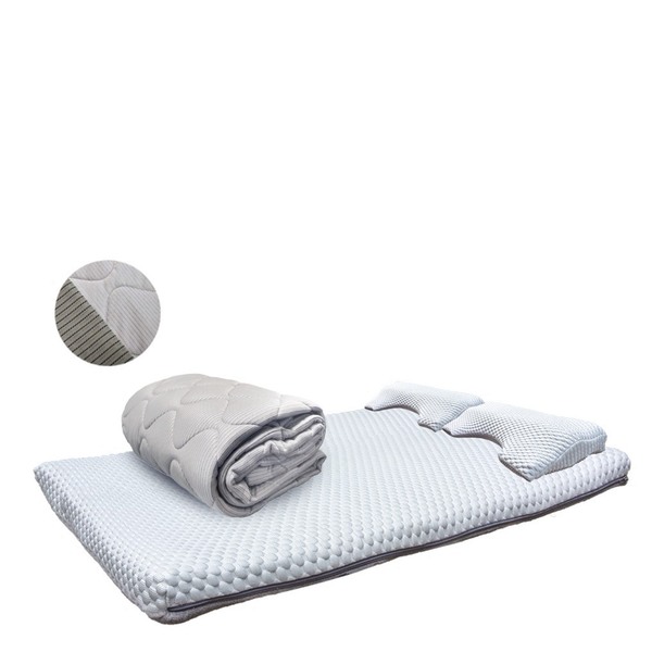 維度雙人床墊(5x6.2呎)*1床+多維度枕*2顆+竹炭石墨烯輕柔被II代雙享款(6x7呎)*1床