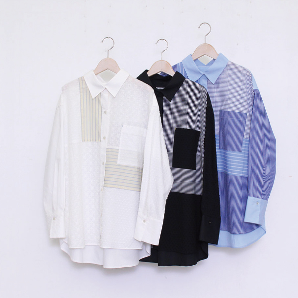 拼接寬版襯衫