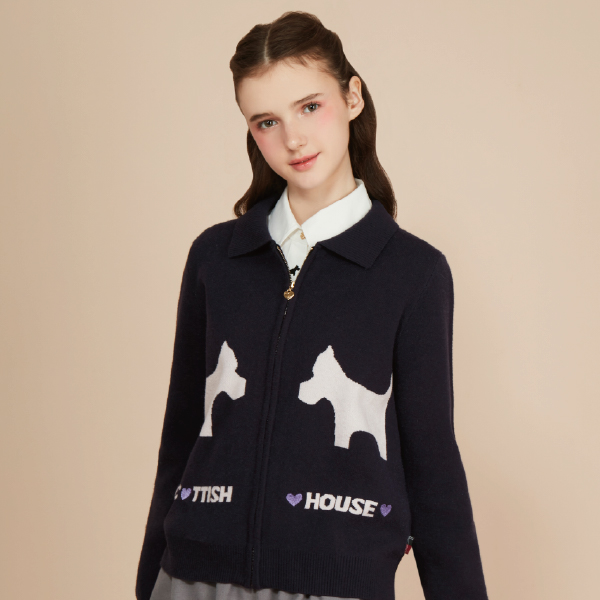 大狗長袖針織棒球外套