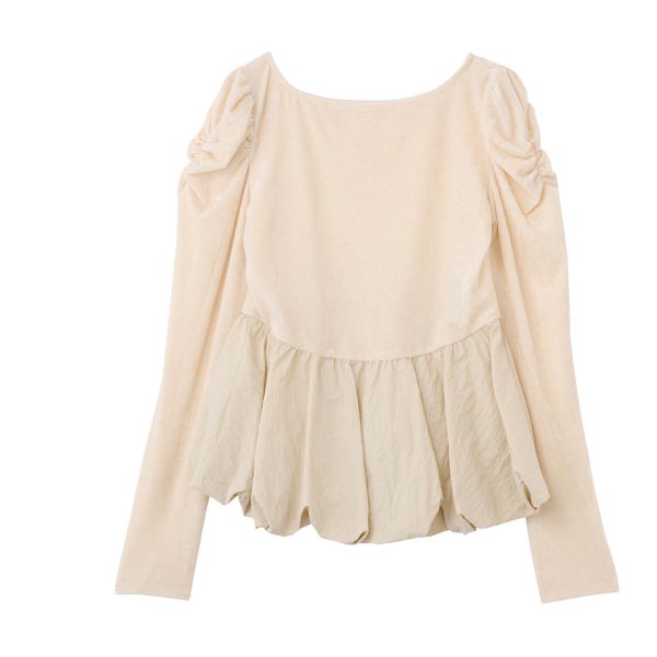 燈芯絨膨袖上衣