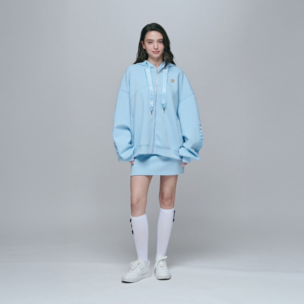 荷葉織帶連帽外套