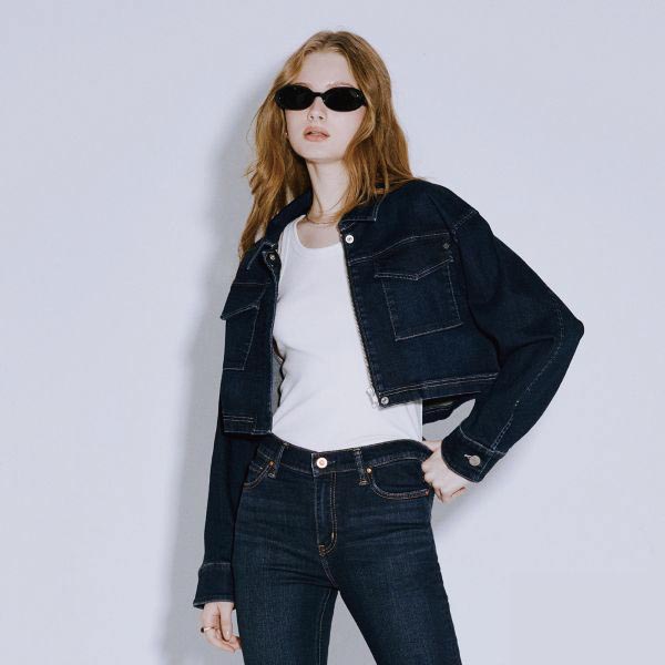 彈性短版牛仔外套