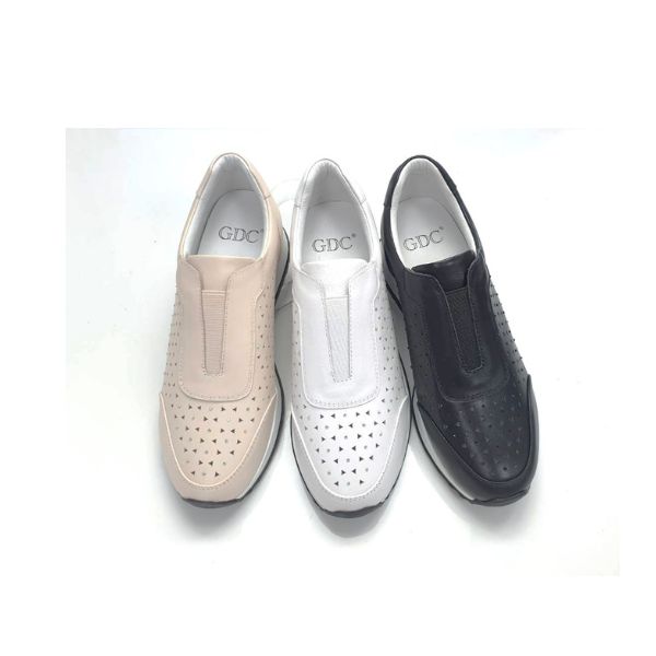 小三角簍空圓鑽免綁帶懶人休閒鞋