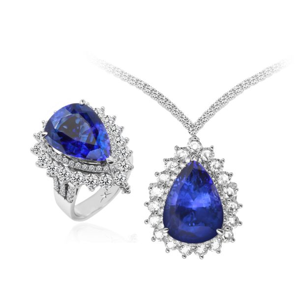 藍海誓約13.5克拉天然斯里蘭卡皇家藍寶戒(戒墬兩用)不含鍊