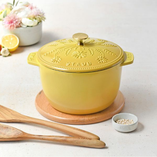 STAUB Margaret檸檬黃鑄鐵飯鍋20cm