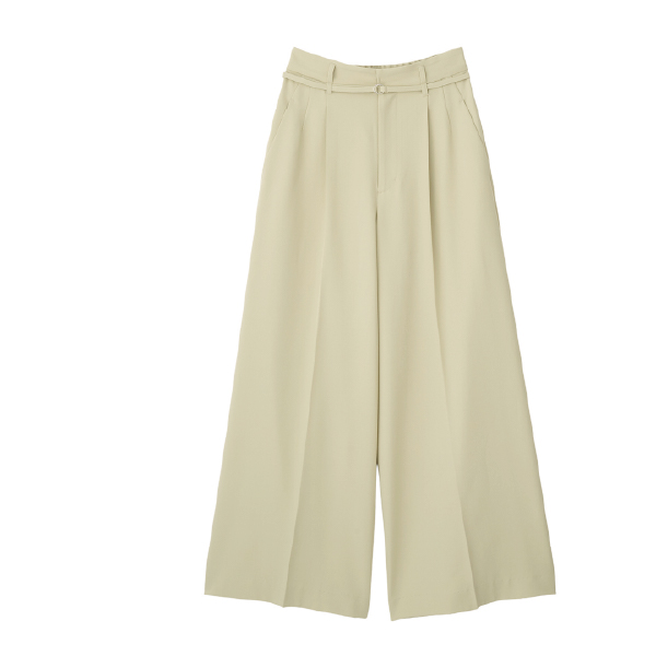 腰裝飾結寬褲