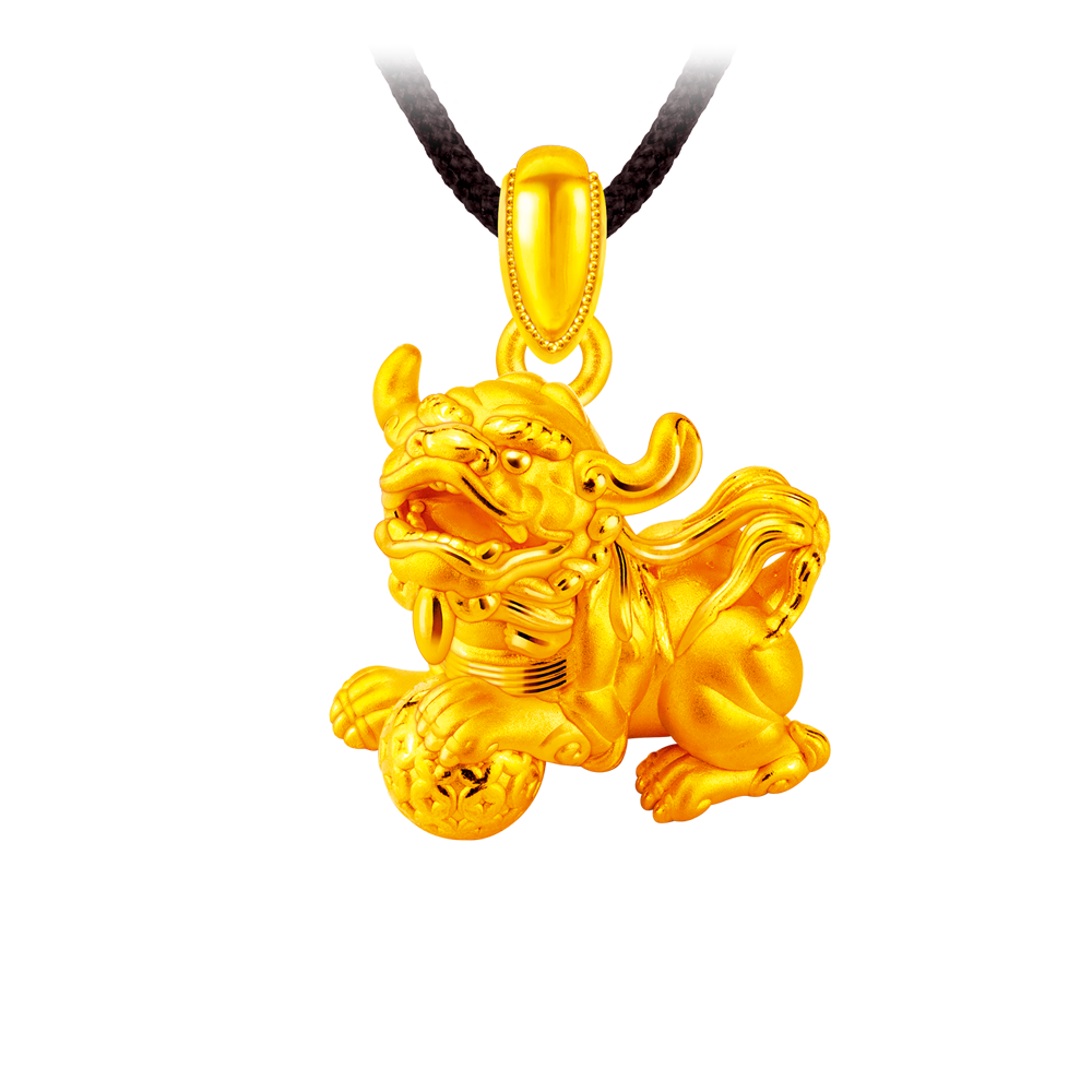 白沙屯-招財獅(硬金)墜子